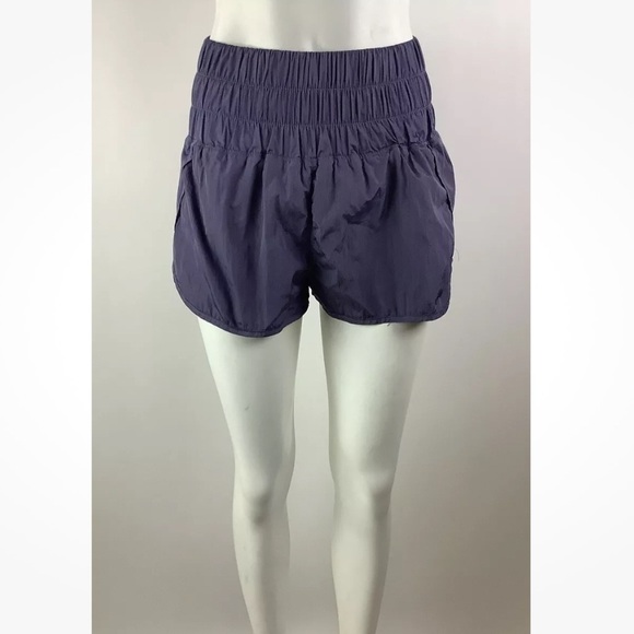 Free People Movement Sz S Mini Nylon The Way Home Workout Shorts Blue Casual - Picture 1 of 6